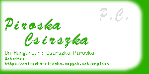 piroska csirszka business card